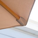 Outsunny 3(m) Wooden Garden Parasol Sun Shade Outdoor Umbrella Canopy Khaki