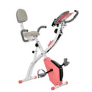 HOMCOM Folding Exercise Bike - White & Pink
