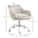 Vinsetto Faux Fur Unicorn Desk Chair Fluffy Home Office Chair with Armrests