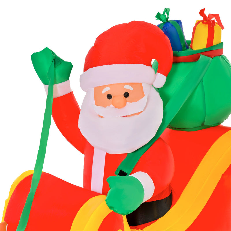 HOMCOM Inflatable Santa Claus On Sleigh
