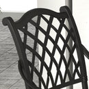 Outsunny 7-PC Cast Aluminium Patio Dining Set w/ Umbrella Hole & Cushion, Black