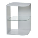 HOMCOM Modern Side Table with 2 Shelves Grey