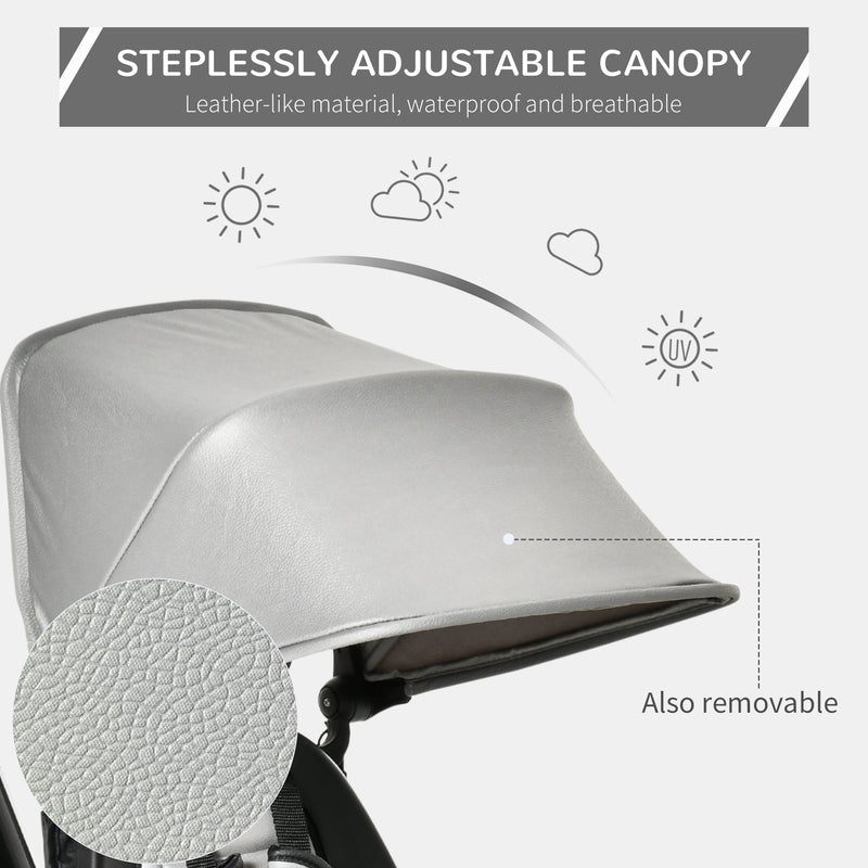 Baby Tricycle 4in1 Stroller with Handle - Grey