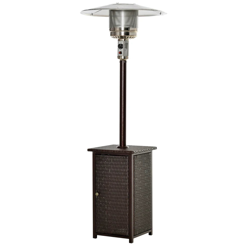 HOMCOM Free Standing Rattan Outdoor Garden Heater Brown 12KW