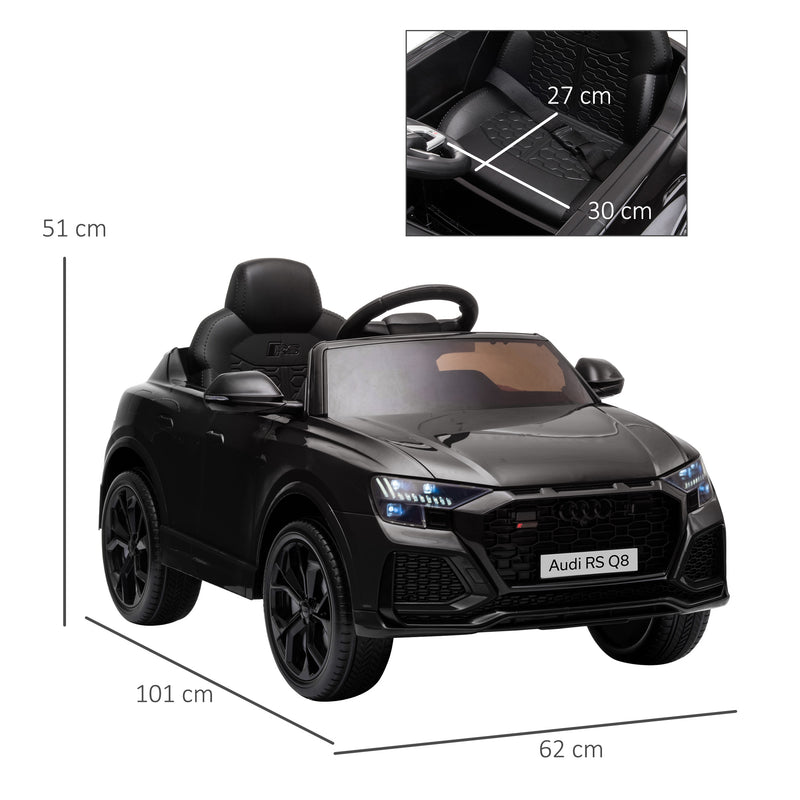 HOMCOM Kids Electric Ride On Car Audi RS Q8 6v - Black