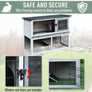 Pawhut Rabbit Hutch Light Grey, Dark Grey and Black.
