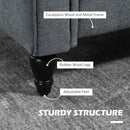 HOMCOM Vintage Armchair Fabric Accent Chair with Gourd-Shaped Rubber Wood Legs