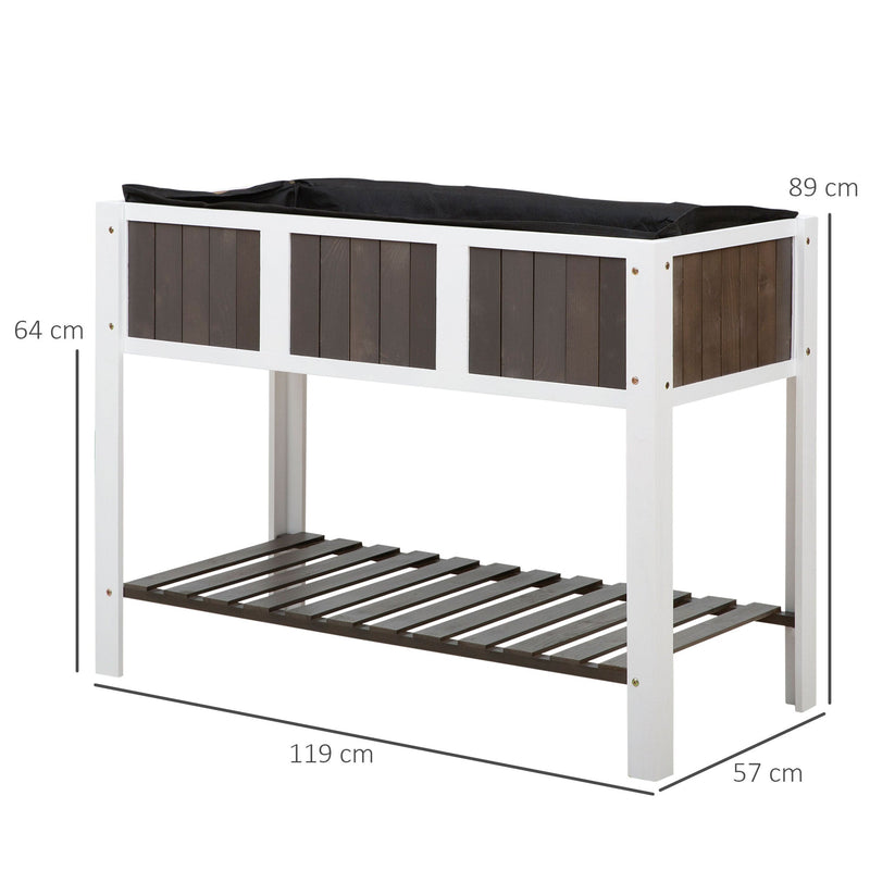 Outsunny Wooden Planter Raised Elevated Garden Bed