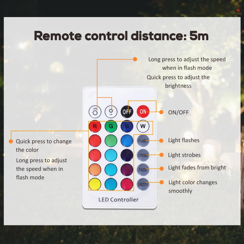 HOMCOM Glowing LED Ball 35cm Colour Change with Rechargeable Battery