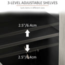 HOMCOM Sideboard Storage Cabinet for Living Room with Adjustable Shelves Black