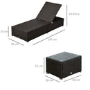 Outsunny Rattan Lounge Set - Natural
