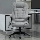 Vinsetto Heated Massage Recliner Office Chair Ergonomic Gaming Heated Home Office Padded  Linen-Feel Fabric & Swivel Base Light Grey Executive Reclining w/ Heating Points Relaxing Headrest