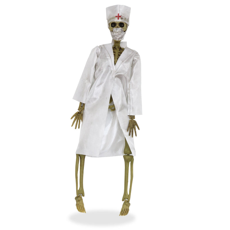 Halloween Hanging Skeleton Male Nurse 40cm