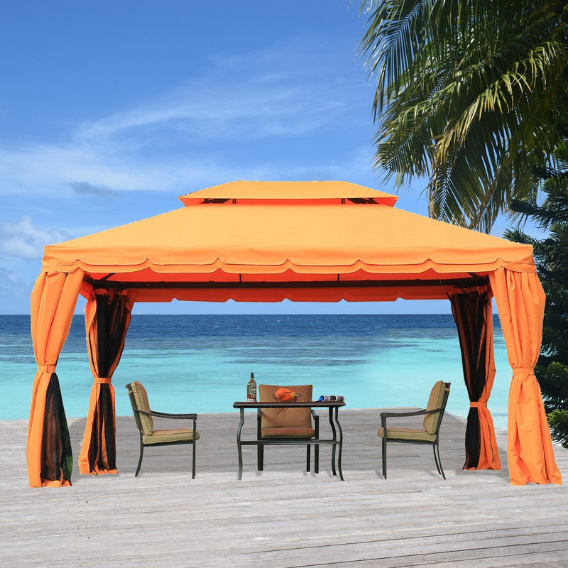 Outsunny Garden Gazebo - Orange