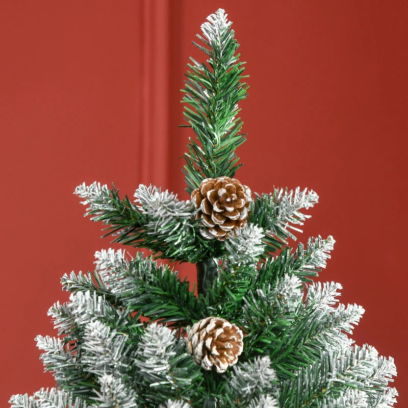 HOMCOM Christmas Tree Snow Dipped Slim 6'