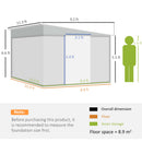 Outsunny 11.3x9.2ft Steel Garden Storage Shed w/ Sliding Doors & 2 Vents, Green