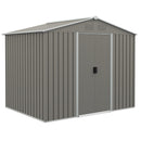 Outsunny 8 x 6ft Garden Storage Shed w/ Double Sliding Door Outdoor Light Grey