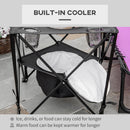 Outsunny Folding Camping Table Portable Picnic Table w/ Built-in Cooler & Carry Bag