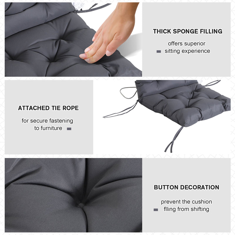 Outsunny Outdoor Seat Cushion Set -  Grey (Chairs Not Included)