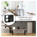 HOMCOM Printer Stand with Open Storage Shelves Black
