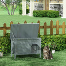 PawHut Outdoor Feral Cat House Insulated W/ Openable Roof - Charcoal Grey