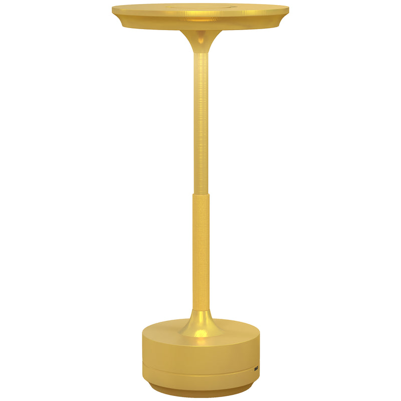 HOMCOM Cordless Table Lamp with 4000mAh Rechargeable Battery, 3 Colour, Touch LED Lamp for Bedroom Living Room, Gold Tone