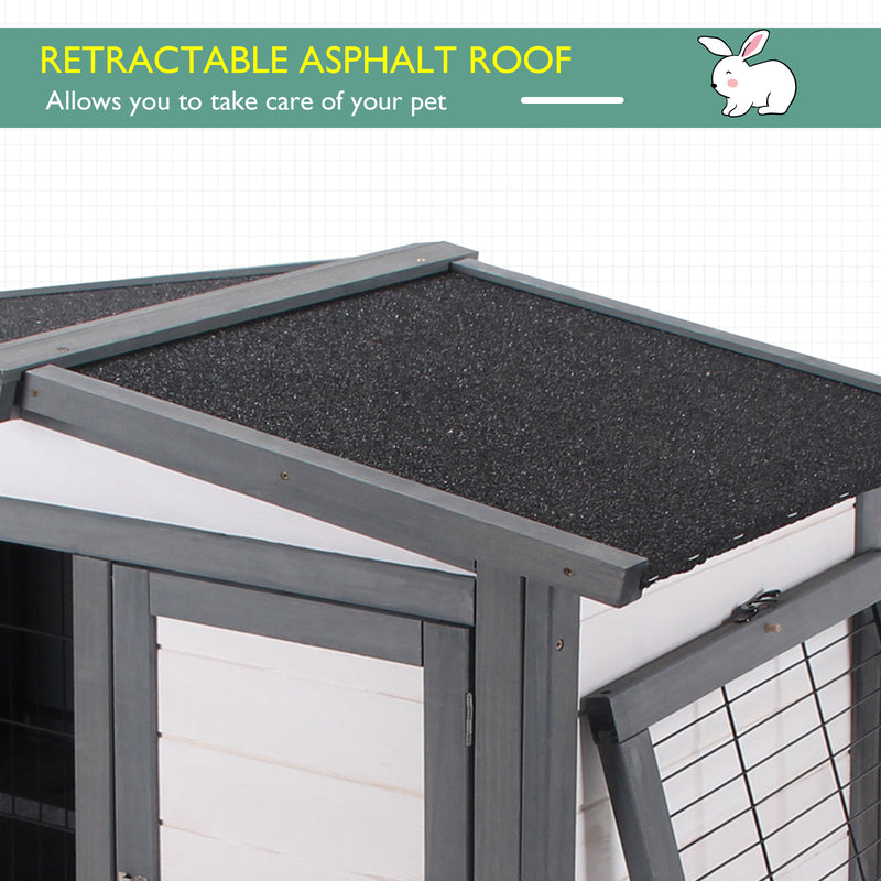 Pawhut Rabbit Hutch Grey