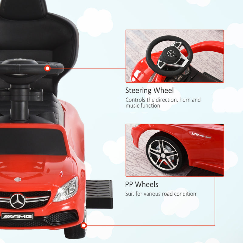 HOMCOM Kids Ride On Push Along Mercedes - Red