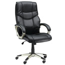 HOMCOM Executive Office Chair Faux Leather Computer Desk Chair w/ Wheel Black