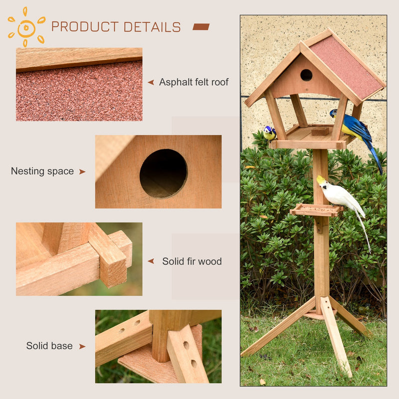 PawHut Wooden Bird Feeder Stand