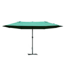 Outsunny 4.6 m Double Sided Umbrella Parasol with Cross Base - Dark Green