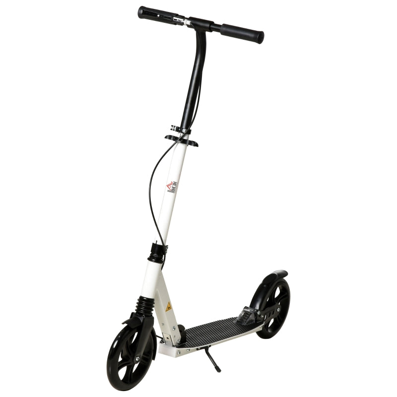 HOMCOM Folding Kick Scooter with Brakes - White
