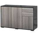 HOMCOM Push-Open Cabinet with Two Drawers Grey