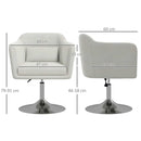 HOMCOM Stylish Retro Linen Swivel Tub Chair Steel Frame Cushion Seat Cream Whit