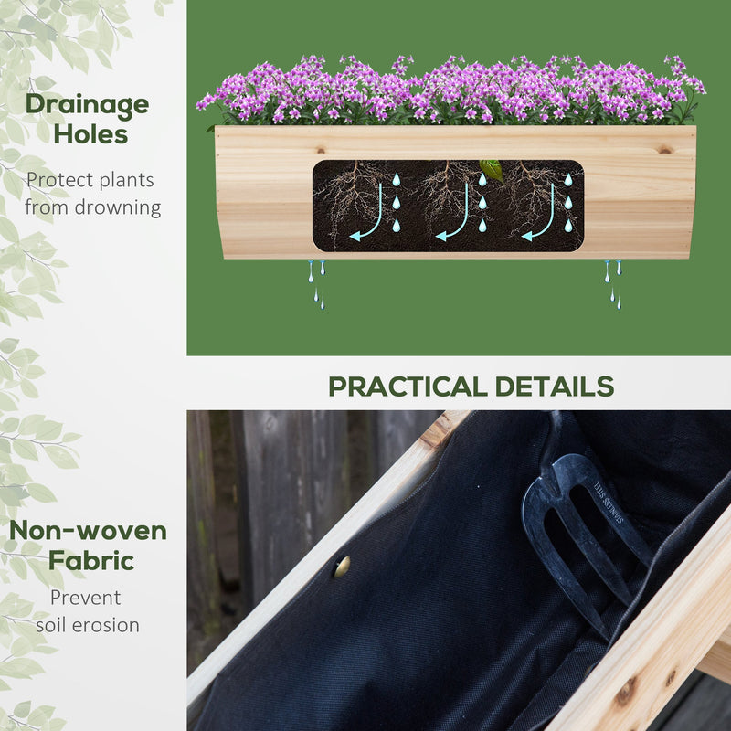 Outsunny Garden Bed Wooden Planter Box 80.5H x 68W x 57.5Dcm