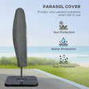Outsunny 3(m) Banana Parasol Cantilever Umbrella Garden w/ Base Weights, Beige