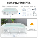 Outsunny Swimming Pool With Steel Frame & Filter 315L X 225W X 75H Cm - Grey