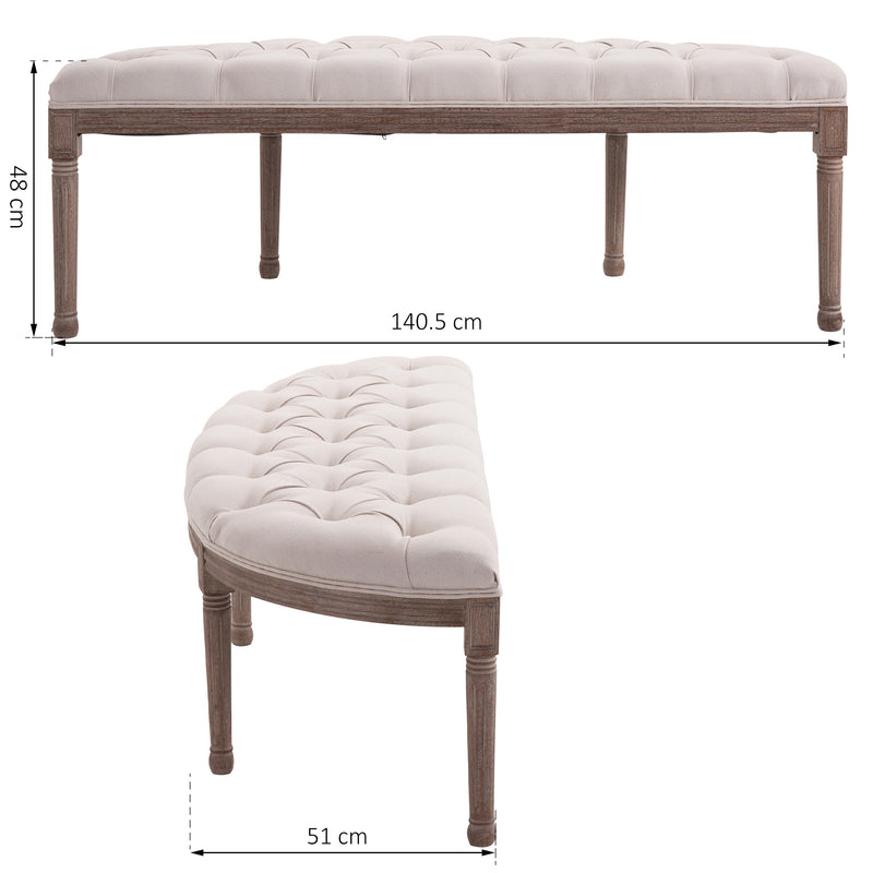 HOMCOM Half-Circle End Bench Footstool