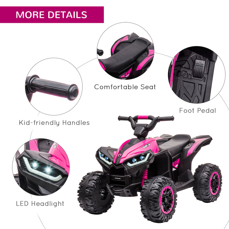 HOMCOM Kids Electric Ride On Quad Bike 12v - Pink