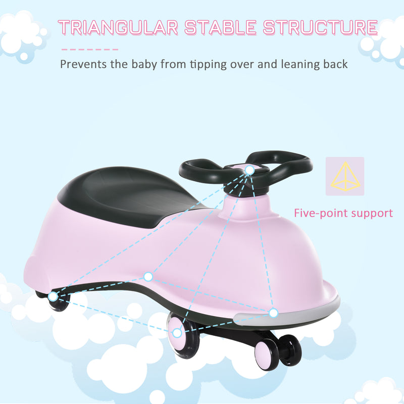 Kids Ride On Wiggle Car - Pink