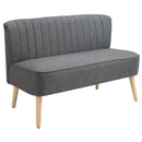 HOMCOM Linen-Feel Double Sofa w/ Wood Frame Padding Back, Dark Grey