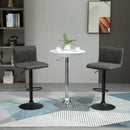 HOMCOM Adjustable Barstools Set Of 2, Swivel Counter Bar Chairs, Bar Stools With Footrest, PU Leather, Gas Lift, Grey