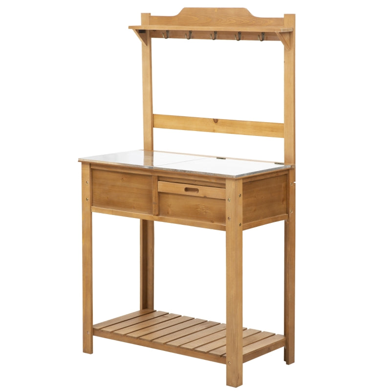 Outsunny Wooden Garden Potting Table