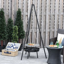Outsunny Tripod Charcoal Barbecue Grill, size (70x70x165cm)-Black