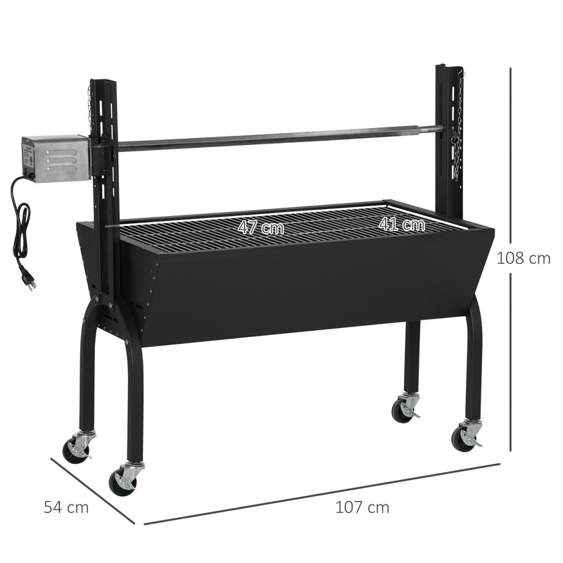 Outsunny Outdoor Electric Charcoal BBQ Rotisserie Grill