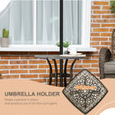 Outsunny 54 X 54cm Aluminium Outdoor Garden Side Table W/ Umbrella Hole, Bronze