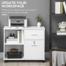Vinsetto Filing Cabinet Mobile Printer Stand W/ Drawer for A4 Size Files, White