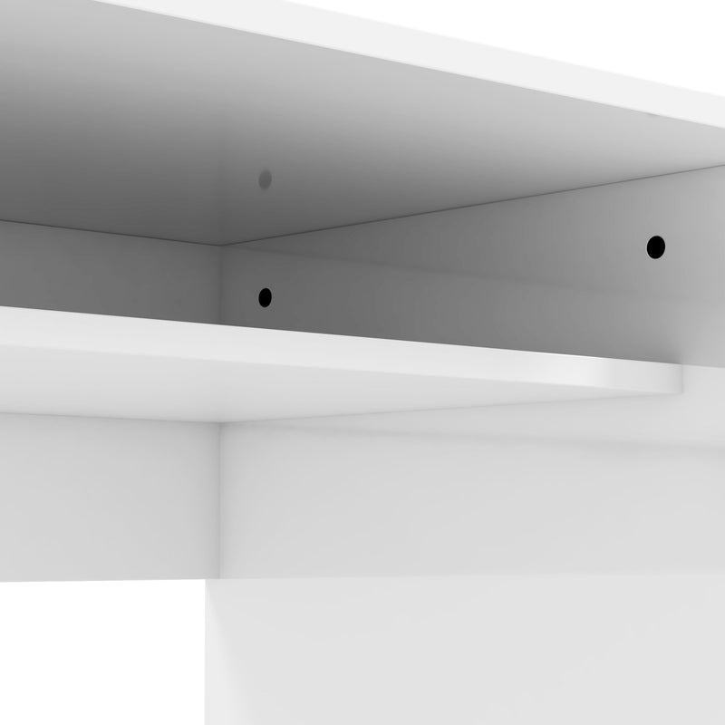 HOMCOM Computer Desk Writing Table Study Workstation Storage High Gloss White