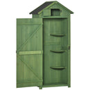 Outsunny Wooden Garden Storage Shed Tool Storage Box, 77 x 54 x 179 cm, Green