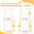PawHut Adjustable Safety Gate w/ 2 Extensions and Four Adjustable Screws, White